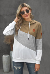 Sweat à capuche à col bénitier et blocs de couleurs de grande taille